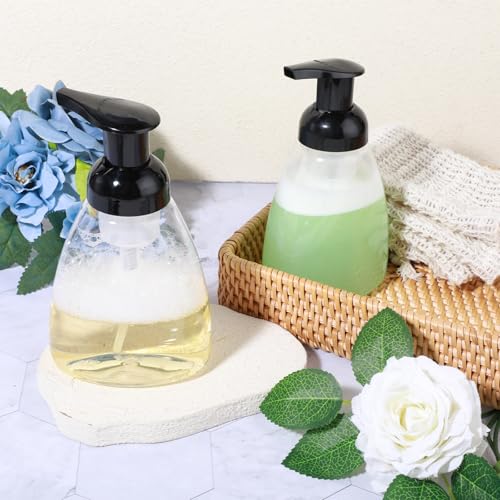 12 Pack Foaming Soap Dispenser, 8oz/250ml Refillable Pump Bottle Dispenser Clear Hand Soap Dispensers Transparent Press Liquid Dish Dishwashing Detergent Containers for Bathroom Kitchen Washstand