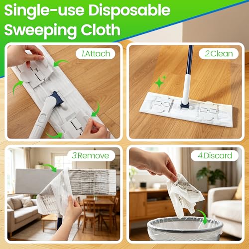 Aodaer 120 Count XL Dry Sweeping Cloths for Swiffer Sweeper Disposable Sweeping Dry Pads Duster Refills Floor Mop Pads for Daily Pet Hair Dust Dirt Cleaning