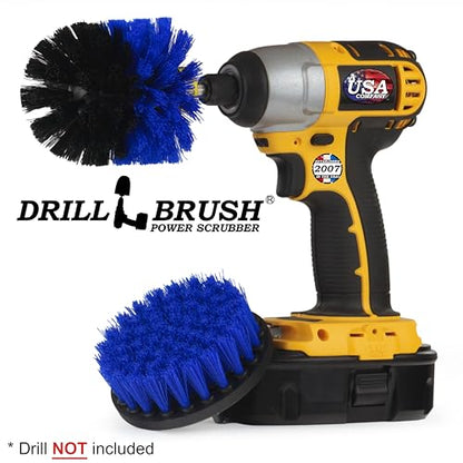 Marine Cleaning Brush Set - Boat Scrubbing Accessories - Aquatic Cleaning Brushes - Hull Cleaner Brush Tool Kit - Spinning Drill Powered Scrubbing Kit - Barnacles Blasting Brushes - Tank Cleaner - color: Blue