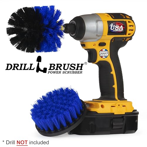 Marine Cleaning Brush Set - Boat Scrubbing Accessories - Aquatic Cleaning Brushes - Hull Cleaner Brush Tool Kit - Spinning Drill Powered Scrubbing Kit - Barnacles Blasting Brushes - Tank Cleaner - color: Blue