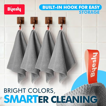 12-Pack Microfiber Cleaning Cloth, 11.5x11.5 Microfiber Towels for Cars, Dishes & House, for Detailers, Chefs & Efficient Home | Scratch-Free, Lint-Free, Ultra Absorbent(Grey) - color: Grey