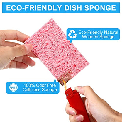Zhengmy 100 Pieces Sponges Bulk Sponges Kitchen Compressed Sponge Natural Dish Sponge Compressed Wood Pulp Cleaning Without Scratching for Kitchen Bathroom, 3.9 x 2.4 x 0.12 Inch (Multicolor) - color: Multicolor