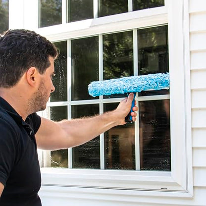 Unger Professional Connect & Clean 2-in-1 Squeegee & Scrubber, 10” Window Cleaning Tool, Commercial and Residential Use, Washer Cleaner Supplies to Remove Excess Water and Dry (Pack of 10) - size: 10-inch (Pack of 10), style: 10" 2-in-1 Window Cleaner II
