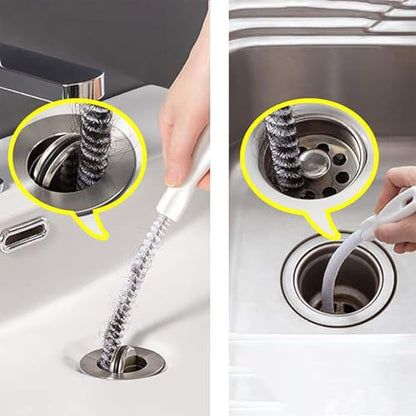 Flexible Drain Cleaning Brush, Pipe Clog Remover Tool for Kitchen Sink, Bathroom, and Tub, Hair Unclogging Cleaner