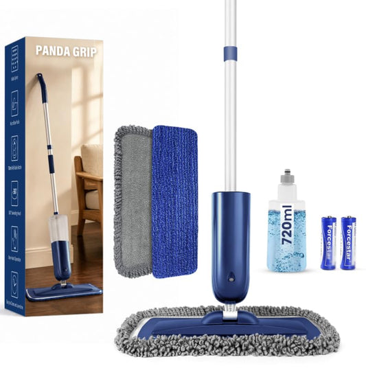 PowerMop Floor Mop with 720 ml Refillable Bottle & 2 Microfiber Pads | Powered wet dry mop for kitchen, wood, hardwood, laminate, ceramic tile floors, with washable pads and refillable bottle