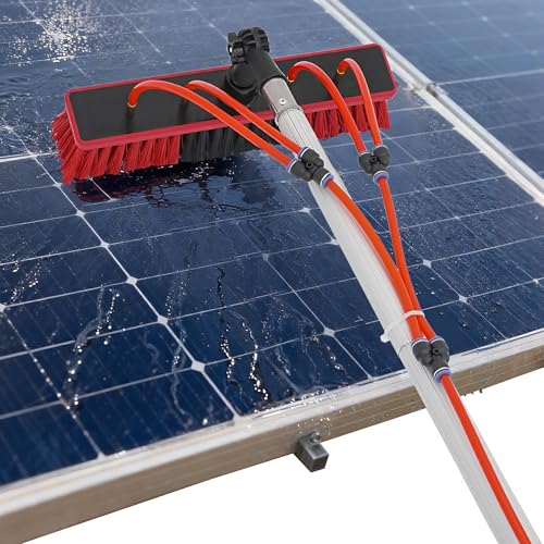 29.53 FT Solar Panel Cleaning Kit, Window Cleaning System, 20M Hose & BrushHead, Washing Equipment Window Cleaner Tool Water Fed Pole Kit for Roof Caravan Solar Panel - size: 9m/29.53ft