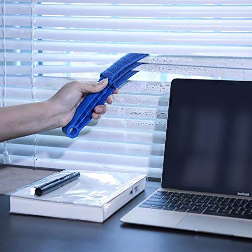Hiware Window Blind Cleaner Duster Brush with 5 Microfiber Sleeves - Blind Cleaner Tools for Window Shutters Blind Air Conditioner Jalousie Dust