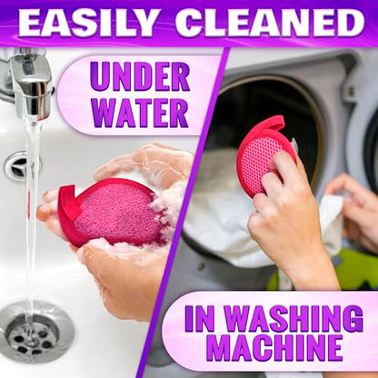 2 in 1 Face Scrub Pads, Reusable Makeup Remover Pads 3 Pcs – Microfiber Exfoliating Washcloth, Washable Face Scrubber, Facial Cleansing Pads for Eyes, Lips & Neck, Makeup Remover Cloth, Gift for Women