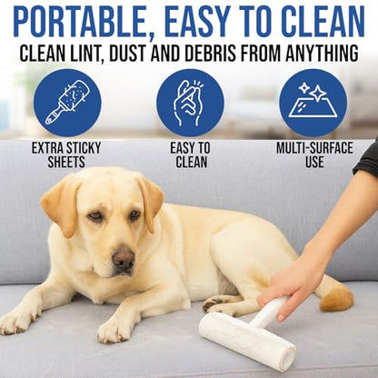 Lint Roller Refills – 9.45 Inch Wide – Lint Rollers for Pet Hair Extra Sticky Refills – Ideal for Furniture, Clothes, Bedding - 5 Pack 450 Sheets - size: Refills - 9.45" - 450 Sheets