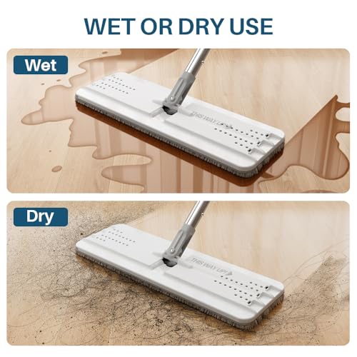 JOYMOOP Mop and Bucket Set, Dust Mops for Floor Cleaning, Wall Mop with 2 Microfiber Mop Head Replacement - size: Bucket #22 - 50" Mop + 2 Grey Mop Pads