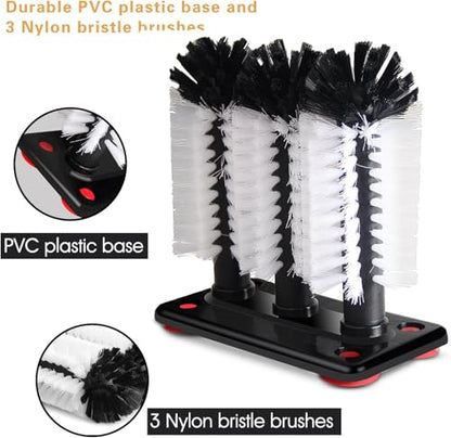Glass Washer Brush Cleaner - 3 Brushes per Base