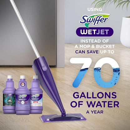 Swiffer WetJet Multi-Purpose Floor Cleaner Solution with Febreze Refill, Hardwood Floor Cleaner, Lavender Scent, 1.25 Liter -42.2 Fl Oz (Pack of 2) - size: 42.2 Fl Oz (Pack of 2)