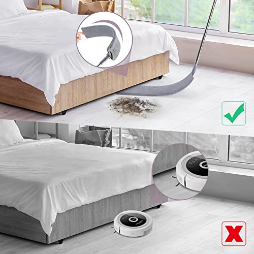 Retractable Gap Dust Cleaner with 3 Microfiber Dusting Cloths & 30-100 inch Extendable Long Handle, Retractable Duster Brush for Cleaning Under Appliances Sofa Couch Bed Refrigerator Furniture - color: Gray