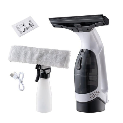 Window Vacuum Squeegee Cordless, Handheld Window Vac with Multi-Purpose Spray Bottle & Microfiber Cloth, Electric Cleaning Tool for Windows, Mirror, Countertop