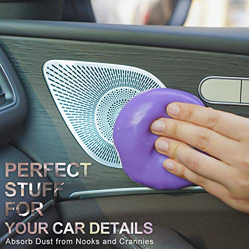 TICARVE 2Pack Cleaning Gel for Car Cleaning Putty Car Slime for Cleaning Car Detailing Putty Detail Tools Car Interior Cleaner Automotive Car Cleaning Kits Keyboard Cleaner Blue Purple (320g/11.2oz) - color: Blue+Purple