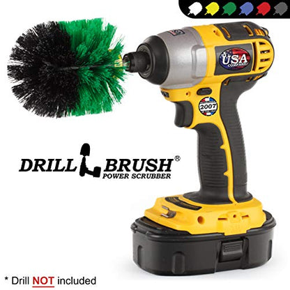 Drillbrush Kitchen Cleaning Supplies - Household Cleaners for Drill - Home Kitchen Scrubbing - Stove Cleaning Tool - Oven Door Cleaner - Pots and Pans Scrubber - Frying Pan Scrubber - Sink Scrub Brush - color: Medium-green