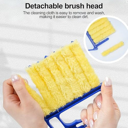 Blue Window Blind Cleaner Duster Tool – Handheld Brush for Venetian Blinds, Air Vents, and Window Tracks - color: Blue