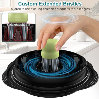Mini Dish Brush for Cleaning Chicken Shredder, Palm Brush Dish Scrubber with Ergonomic Grip, Kitchen Brush for Washing Dishes, Pans, Pots, Sink (4, Matcha) - color: Matcha