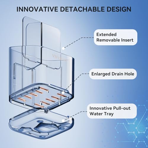 Toothbrush Holders for Bathrooms, 3 Slots Detachable Electric Toothbrush Holder Wall Mounted with Divider, Removable Tooth Brush and Toothpaste Holder Organizer for Bathroom/Kitchen/Office - color: Grey