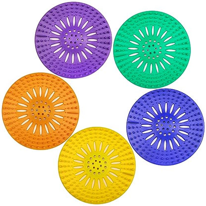 Drain Hair Catcher Durable Silicone Hair Stopper Shower Drain Covers with Iron Easy to Install and Clean Shower Drain Hair Trap Suit for Bathroom Bathtub Tub and Kitchen 5 Pack - color: With Iron