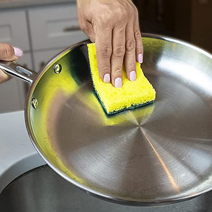 Amazon Basics Heavy Duty Scrub Sponges,Dual-Sided Design,Yellow/Green, 36 Count (6 Packs of 6), Packaging May Vary - size: 36-Pack, style: Heavy Duty