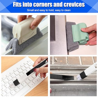 Magnetic Window Cleaner, Windshield Magnetic Car Window Cleaner Tool with Anti-Falling Rope, Track Cleaner and Dustpan Cleaning Brush, for Glass Thickness 3-10mm
