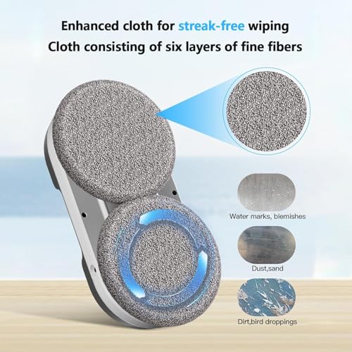 Window Cleaning Robot - Double Helix 4800-6400Pa Suction, Dual Ultrasonic Spray, 85ml Tank, Edge Detection, Anti-Drop, 3 Cleaning Modes for Streak-Free Glas - color: Black-gray