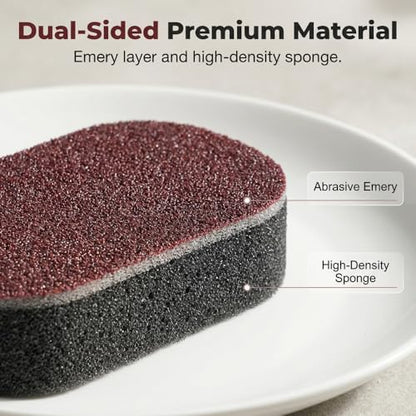 Emery Magic Wipe Sponge, Nano Carborundum Scrub Sponge, Heavy Duty Scouring Pad, Cleaning Sponge for Pots Pans Kitchen (5 PCS) - color: 5 Pcs
