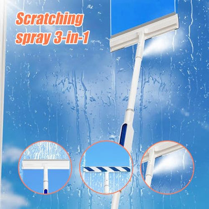Squeegee for Window Cleaning with Spray, 2025 Upgrade Dual Side Mist Retractable Window Cleaner, Spray Window Cleaning Brooms, 3 in 1 Household Squeegees Window Cleaning Tool Kit - color: With 5 Microfiber Cloth
