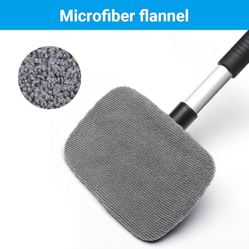 Windshield Window Cleaner Tool, Magnetic Car Window Cleaner Tool,180° Expandable Cleaner Tool with Microfiber Pads and Spray Bottles, Cleaning Supplies for Auto Glass Home (1 Set)