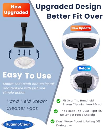 10 Pack Steam Cleaner Accessories, Universal Steam Mop Pads, Reusable Steam Shot Attachments Compatible with Bissell Steam Shot, Comforday, PurSteam and More Handheld Steam Cleaner - color: White, 10 Pack