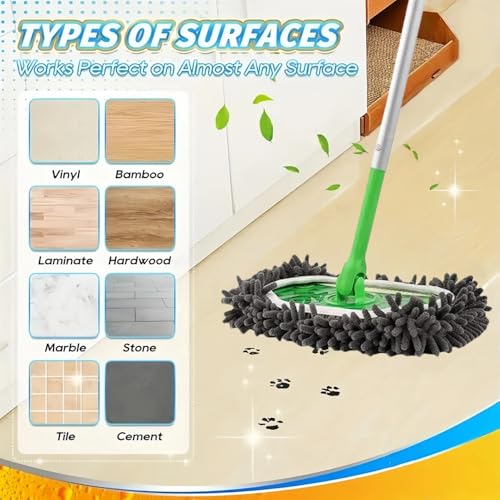 Reusable Microfiber Mop Pads, 3Pcs Replacement Compatible with Swiffer Sweeper Mop, Refills & Washable Dry Sweeping Cloths for Surface Hardwood Floor Cleaning(Grey) - color: Gray