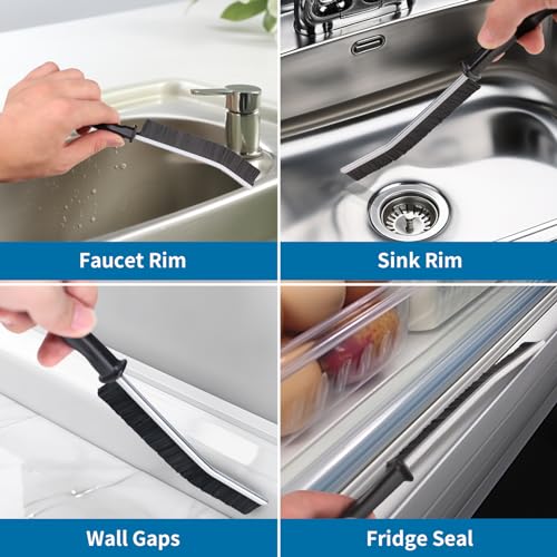 2 Pcs Crevice Cleaning Brush Hard Bristle Gap Brush Multifunctional for Bathroom Household Kitchen Tiles Window Crevice Cleaning Tool (Style 2) - style: Style 2