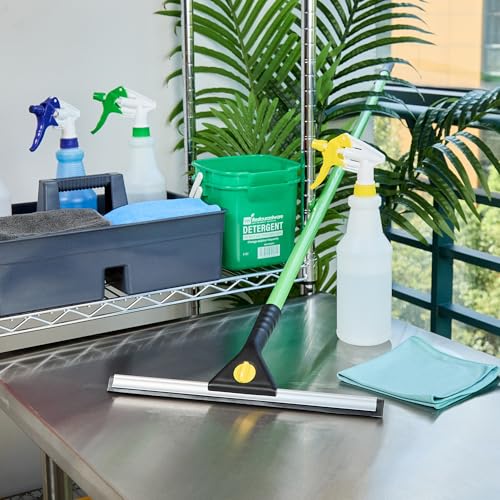 Restaurantware-Clean Tek Professional 13.78 Inch Window Squeegee, 1 Window Cleaning Squeegee with Rubber Blade - All-Purpose, for Mirror Or Glass Door, Black Plastic Wiper with Aluminum Frame - size: 13 3/4", style: Plastic, Standard