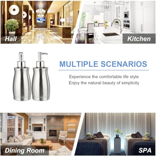 ARKTEK Stainless Steel Countertop Soap Dispenser 13.5 Oz - Rust and Leak Proof Liquid Hand Soap Pump, for Kitchen Sink, Countertops - color: Silver