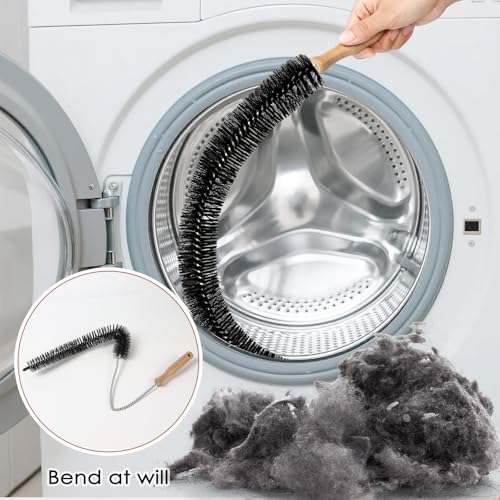 Dryer Vent Cleaner Kit, 2 Pack Dryer Lint Brush, 30 Inch Long Flexible Lint Remover, Refrigerator Coil Cleaning Brush, Home Essentials (Long-Style) - size: Long-style