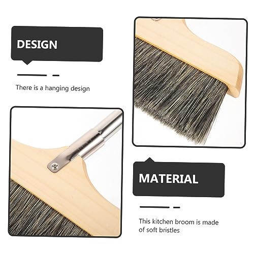 ABOOFAN Soft Bristle Broom with Long Handle and Beveled Bristles for Home Floor Cleaning Static Dust Sweeper with Hanging Rope for Easy Storage for Carpets Corners and Under Furniture