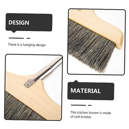 ABOOFAN Soft Bristle Broom with Long Handle and Beveled Bristles for Home Floor Cleaning Static Dust Sweeper with Hanging Rope for Easy Storage for Carpets Corners and Under Furniture