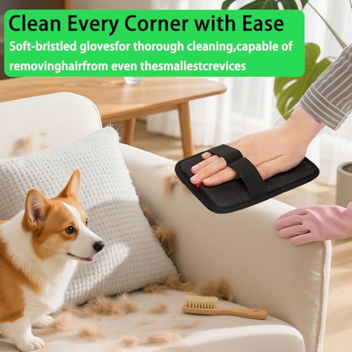 Pet Hair Remover, electrostatic pet Hair Removal Gloves - Reusable cat and Dog Hair Removal Tools for Furniture, Clothing, and Bedding - Sofas, Blankets, and Hair Removal Controls (2 Pieces)