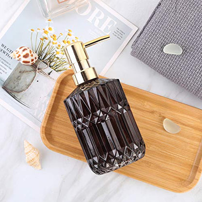 YunNasi Soap Dispenser with Pump, Refillable Liquid Hand Soap Dish Soap Dispensers for Bathroom Counter, Kitchen Sink (Dark Gray) - color: Dark Gray