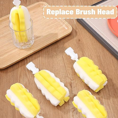 8PCS Bottle Brush Replacement Sponge Heads Environmental Protection Cup Cleaner Brush Sponge Replacement Heads Suitable for INVODA Sponge Bottle Brushes (8 Brush Heads) - color: 8 Brush Heads