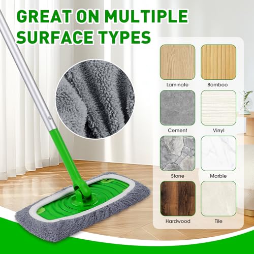 Reusable Mop Pads Compatible with Swiffer Sweeper Mops,Dry Flat mop Cover & Wet Pads Refills,Washable Microfiber Mop Pads for Floor Cleaning(8 Gray) - color: Gray