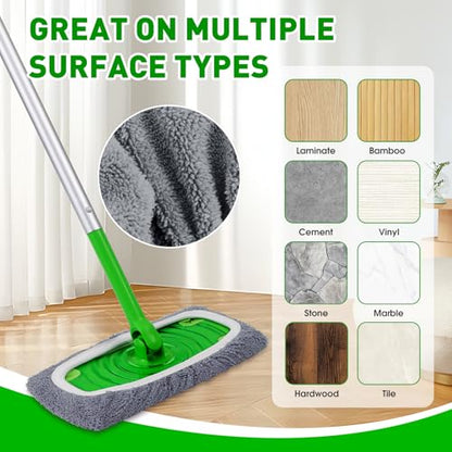 Reusable Mop Pads Compatible with Swiffer Sweeper Mops,Dry Flat mop Cover & Wet Pads Refills,Washable Microfiber Mop Pads for Floor Cleaning(8 Gray) - color: Gray