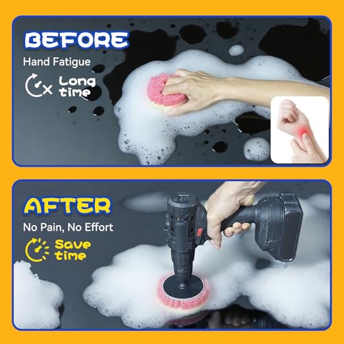 FORHOGAR Drill Attachment Compatible with Scrub Daddy/Mommy Sponges, Drill Brush Accessorise for Grout, Floor, Tub, Shower, Tile, Bathroom and Kitchen Surface