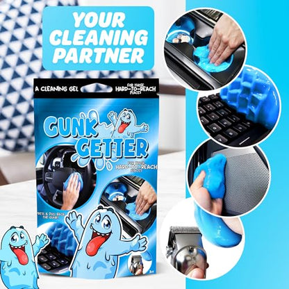 Car Cleaning Gel 12 Pack for Those Hard to Reach Places, Automotive Cup Holder Electronic Keyboard Office, Slime Gel Cleaner Dust Crumb Removal (Resealable Pouch, Blue, 3oz) 12 Pack