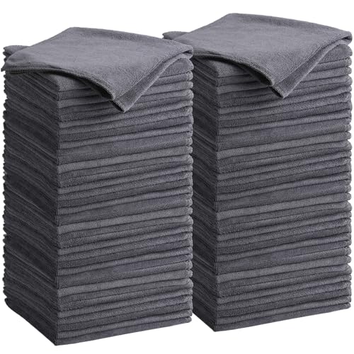 Nuenen Microfiber Cleaning Cloths for Cars 16 x 16 Inch Ultra Absorbent Car Towels Drying Reusable Cleaning Supplies House Kitchen Window Microfiber Towel (Gray,60 Pcs) - color: Gray