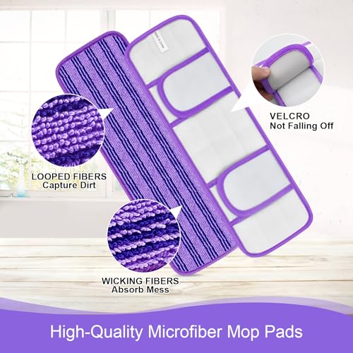 4 Pack Upgraded Reusable Mop Pads Compatible with Swiffer PowerMop, Mop Refill Pads Replacement for Swiffer Power Mop Spray Mop Pads for Multi-Surface Floor Cleaning, Quality Updated Cationic Material - size: 4 Pack Loop Pads for Swiffer Power Mop