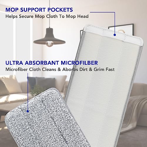 Microfiber Cleaning Pads: 10 Pack 13" X 4.9" Washable for Floor Cleaning Compatible with Tethys & Most 13 Inch Flat Mops - Replacement for Mop Bucket Set - color: 10 Packs - 5 Scrubby 5 Soft