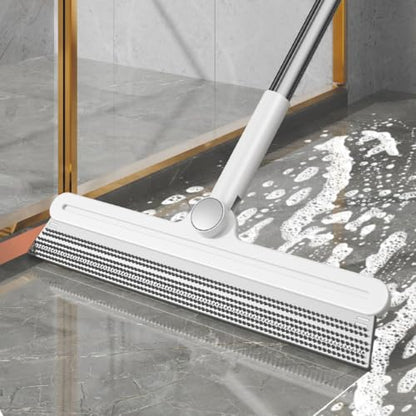 Carpet Rake for Pet Hair Removal | 2026 Model 2-in-1 Silicone Double-Sided Pole Extendable Pet Hair Remover, Floor Squeegee Broom for Marble Tiles Cement Glass Window Bathroom Decks Home