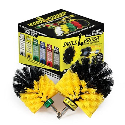 Bathroom Cleaning Supplies - Bathroom Accessories for Cleaning - Shower Cleaner Brush - Glass Shower Door Brush - Bathtub Cleaning Tools - Tile Grout Cleaner - Power Cleaning Brush - Sink Scrubber - color: Yellow